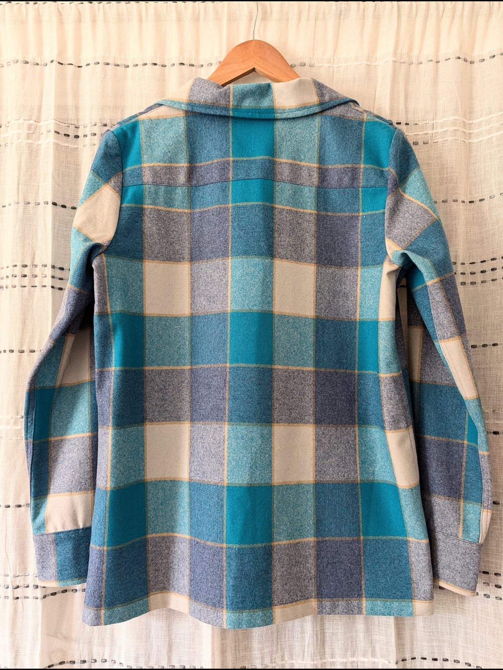 Pendleton Vintage 49er women's wool Jacket Blazer Blue Plaid, Like New - Picture 3 of 5
